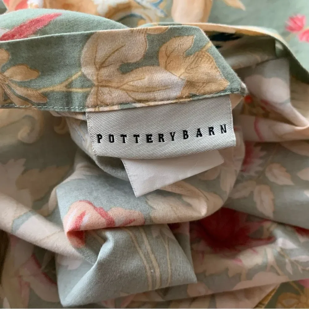 Pottery Barn Asian Floral Butterfly Euro Sham
